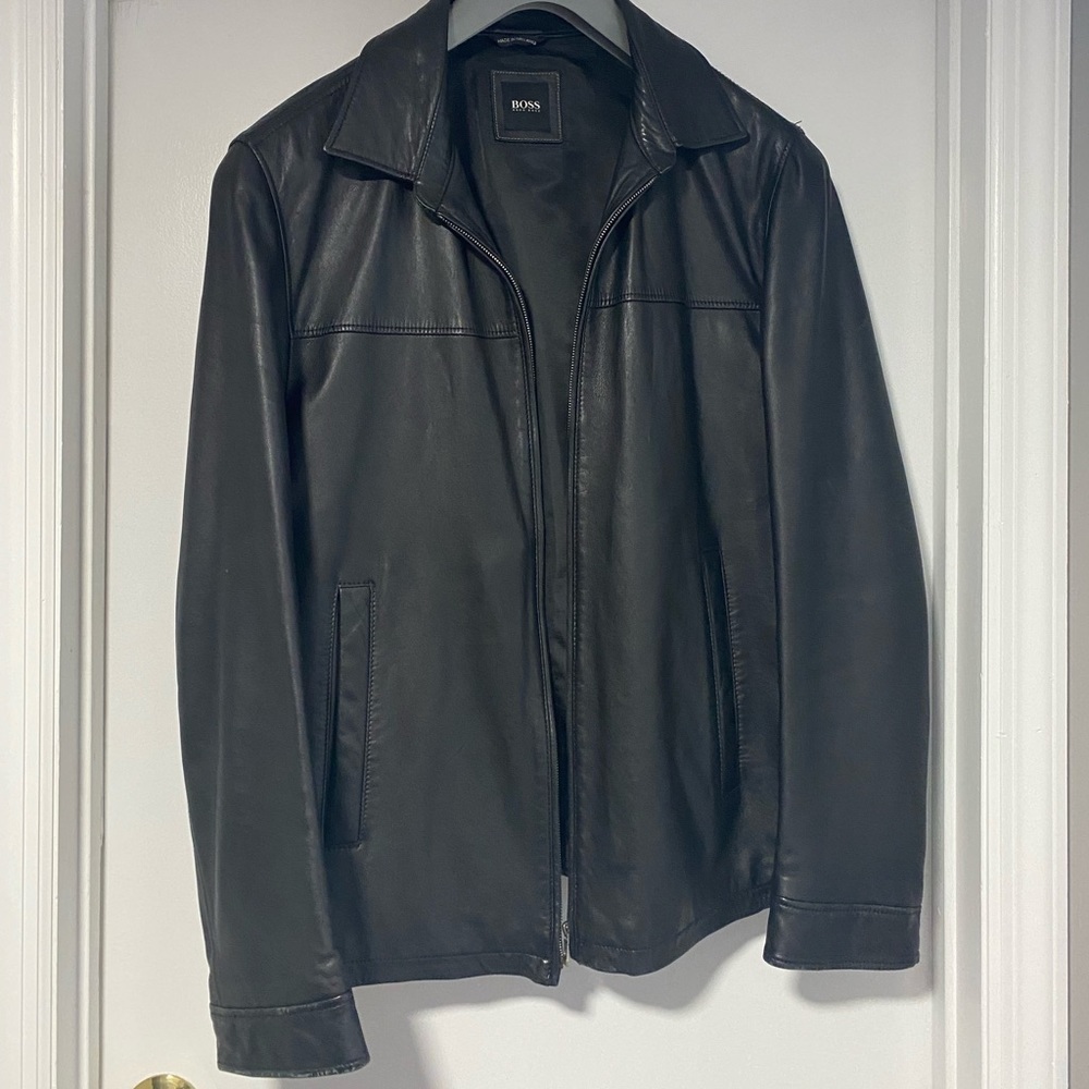 Men’s Hugo Boss leather jacket